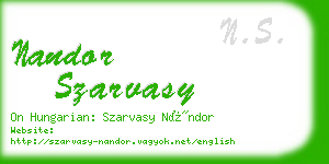 nandor szarvasy business card